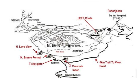 Mount Bromo Map Bromo Ijen Tour Packages Price And Transport Surabaya Bali
