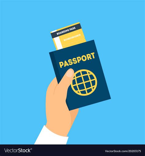 Cartoon Hand Holding Passport And Boarding Pass Vector Image