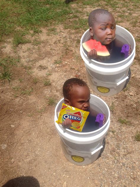 Kid In A Bucket Eating Watermelon X Post From Rfunny