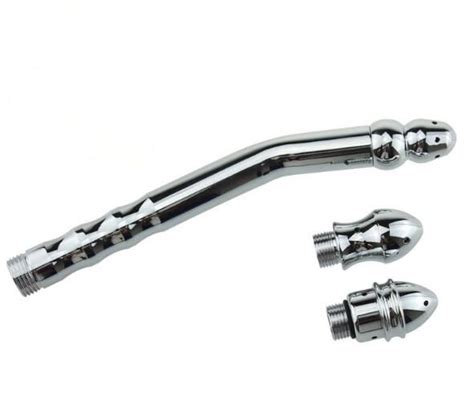 3heads stainless steel anal plug toys douche erotic anal enemator clean masturbation vagina anal