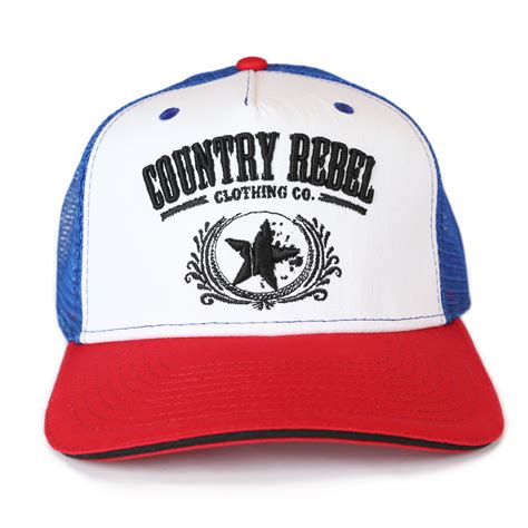 Country Rebel Snapback Redwhiteblue Black Logo Country Rebel