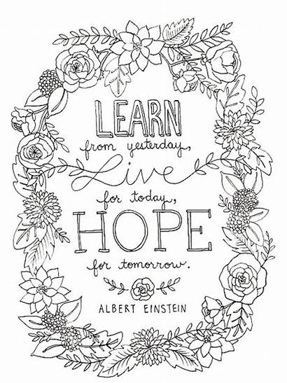 Coloring Pages Quotes Adults Printable Quote Einstein