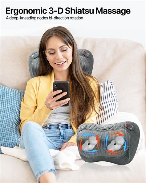 Alljoy Cordless Shiatsu Neck And Back Massager With Soothing Heat Rechargeable 3d Kneading