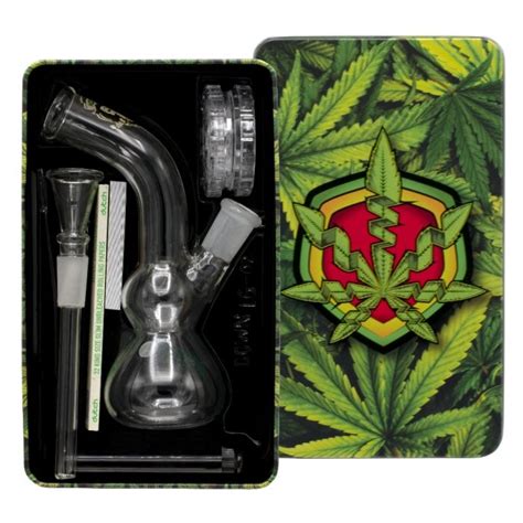 Amsterdam Greenline Double Bubble Base Glass Bong T Set 63 Inch