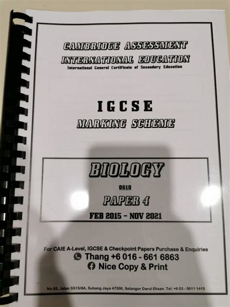 IGCSE Biology Paper 4 Past Year Questions From 2015 2021 Hobbies