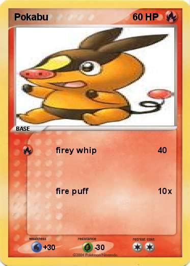 Pokémon Pokabu 12 12 Firey Whip My Pokemon Card