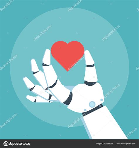 Robot Arm Holding Heart — Stock Vector © Ansim 137581268