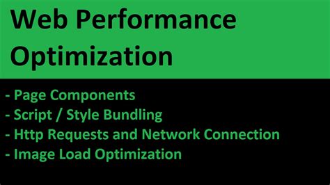 Web Performance Optimization Code Example Youtube