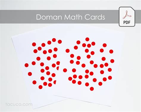 Red Dots Math Flashcards Doman Printable Pdf File Però Baby Care