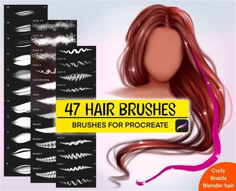 ️ Hair Brushes Procreate Braids Hair Brushes Procreate Curly Hair