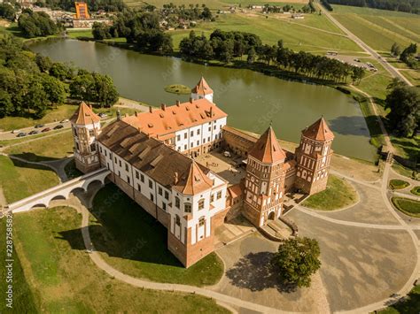 Drone View Of The Mir Castle Complex In The Region Of Grodno In