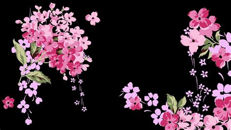36 Wallpaper Hitam Bunga Pink Gambar Bunga