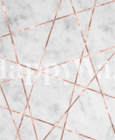Buy White Marble Rose Gold Geo 1 Wallpaper Free Us Shipping At