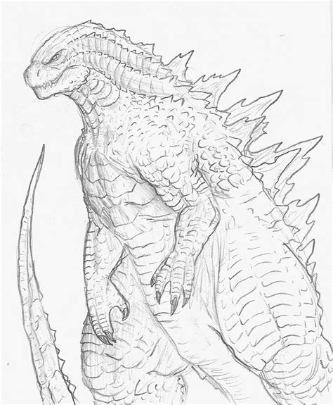 Included with the figure is an. godzilla 2014 full body sketch by GodzillaBrady500 on ...