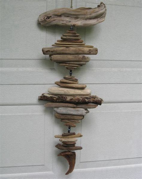 Driftwood Mobile With Blue Beads Dc304 2900 Via Etsy Driftwood