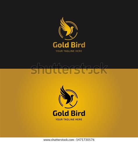 Gold Bird Logo Design Template Stock Vector Royalty Free 1471730576
