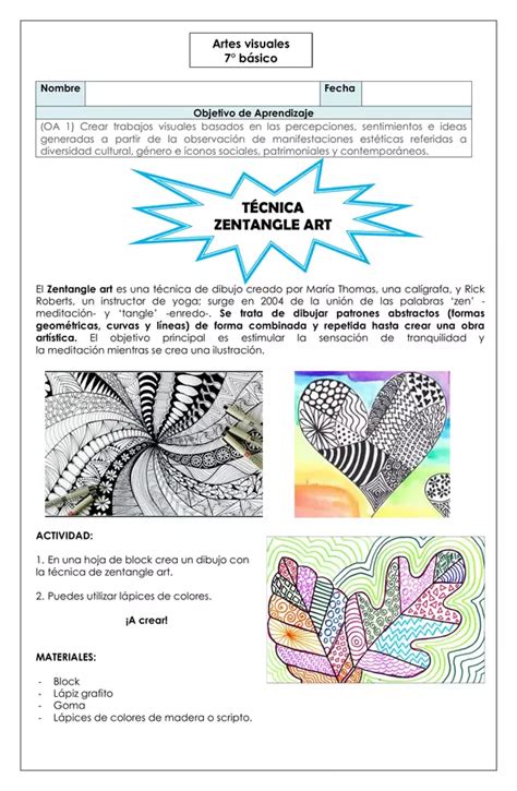 Artes Visuales Zentangle Art 7° Básico Profesocial