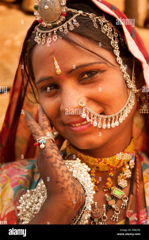 Beautiful Traditional Indian Woman In Sari Dress Smiling India Stock