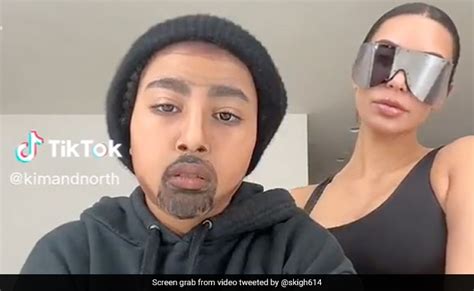Kim Kardashian S Daughter North West Looks Like Father Kanye West In Tiktok Video