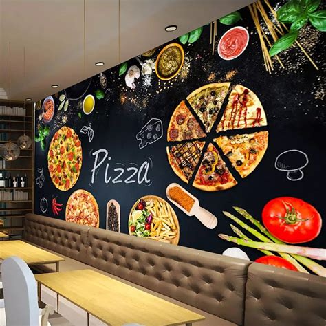 Custom Mural Wallpaper Pizza Shop Restaurant Wallcovering Bvm Home
