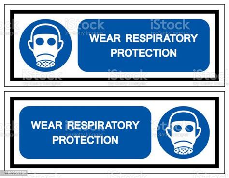 Wear Respiratory Protection Symbol Signvector Illustration Isolated On