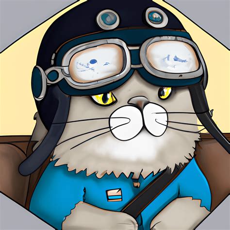 Cat Pilot Illustration · Creative Fabrica