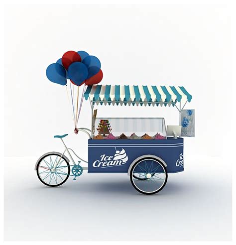 Ice Cream Cart 3dmax On Behance Ice Cream Cart Ice Cream Ice Cream Truck