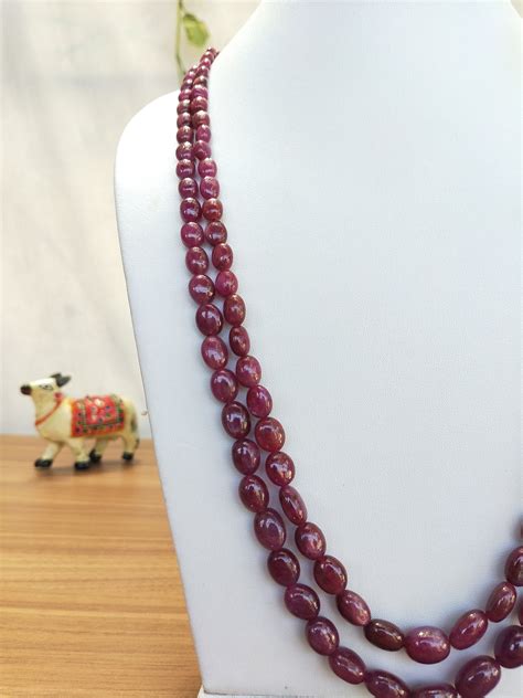 22 Alluring Ruby Necklace Precious African Ruby Oval Etsy
