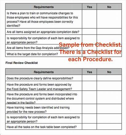 Manual Checklist Document Procedures Procedure Safety Process