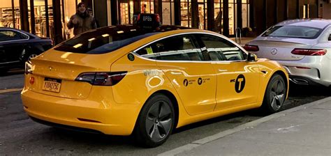 First Tesla Model 3 Nyc Yellow Cab Hits The Road Electrek
