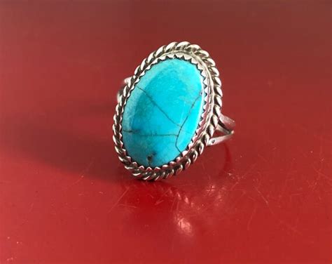 Navajo Clyde Begay Turquoise Sterling Silver Ring Gem