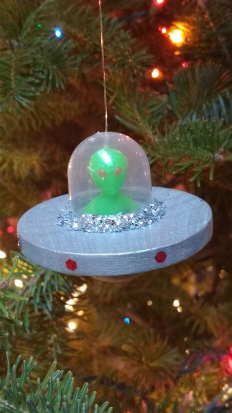 Alien Space Ship Ornamentchristmas Ornamentglow In The Etsy Diy
