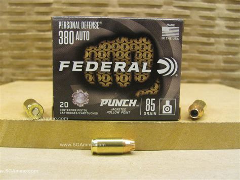 200 Round Case 380 Auto 85 Grain Jacketed Hollow Point Federal Punch