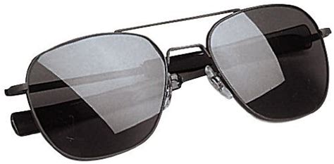 ao eyewear original pilot 55mm black frame with bayonet temples and true color gray glass lens