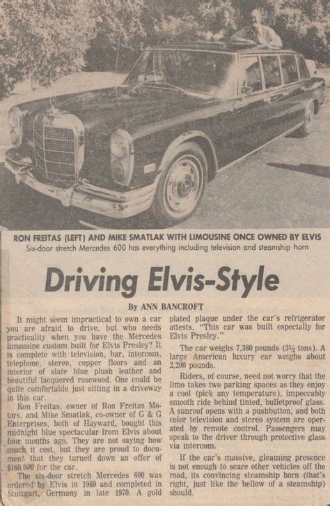 Elvis Presleys 1969 Custom Built Dark Blue Mercedes 600 Pullman Limousine Its Now Displayed At