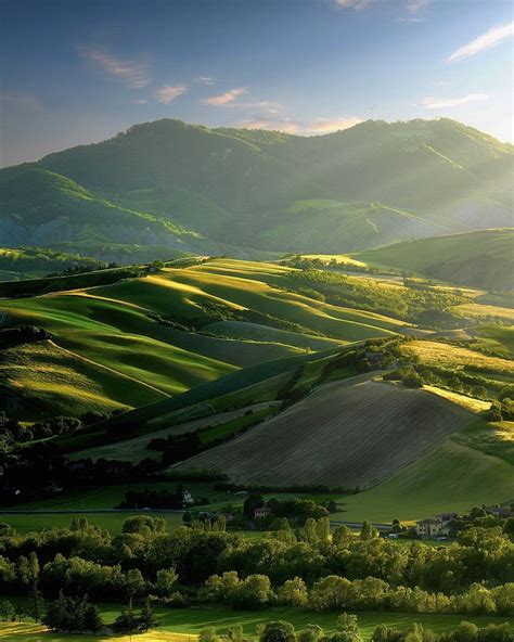 Rolling Green Hills Near Bologna Emilia Romagna Northern Italy