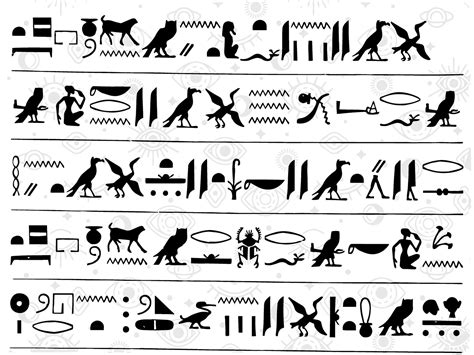 Egyptian Hieroglyphics Egypt Clipart Svg Ancient Graphic Etsy