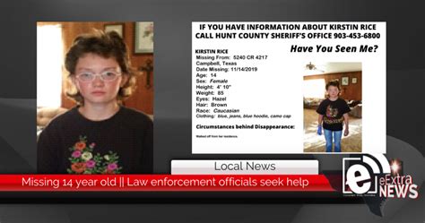 Missing 14 Year Old Law Enforcement Officials Seek Help