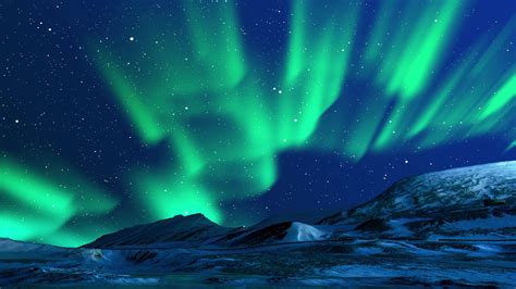 Hermosa Animación De La Aurora Boreal Luces Verdes Aurora Boreal En