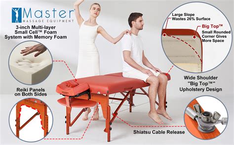Master Massage 31 Santana Pro Portable Massage Table Package Memory Foam