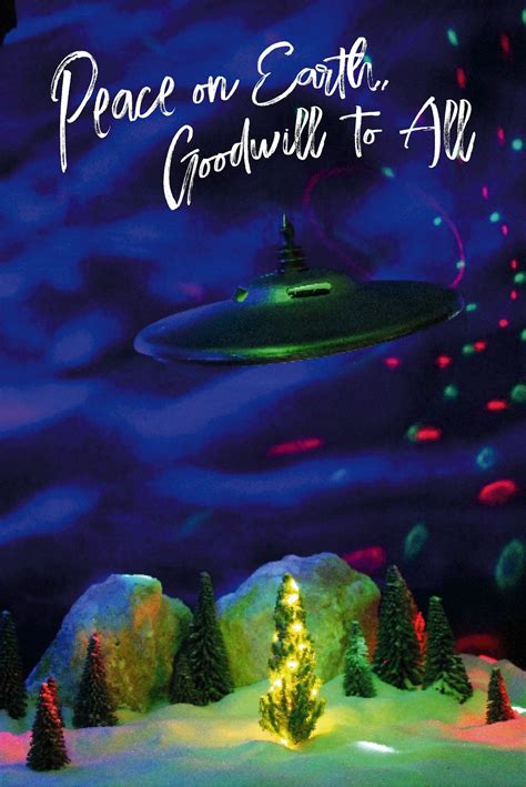 Box Of 10 Funny Ufo Alien Holiday Greeting Cards Set Of 5 Etsy