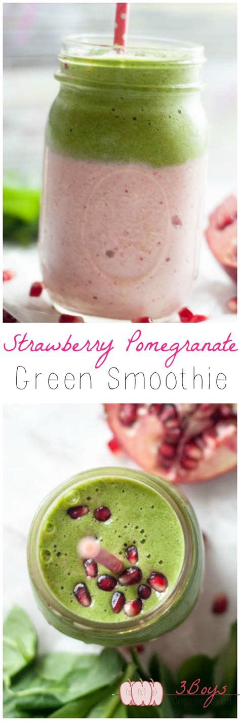 Strawberry Pomegranate Green Smoothie Pretty Little Apron