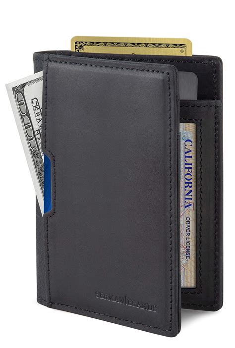 Wallets For Men Slim Mens Leather Rfid Blocking Minimalist Card Front