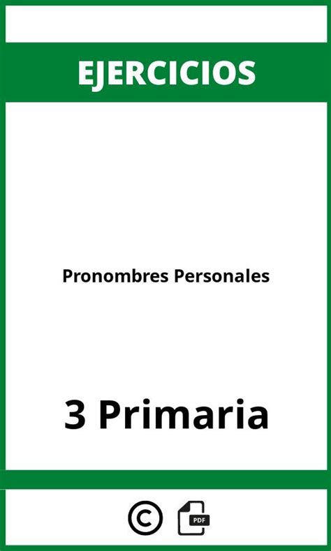 Ejercicios Pronombres Personales Primaria Pdf The Best Porn Website