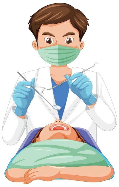 Dentista Examinando Los Dientes Del Paciente Sobre Fondo Blanco