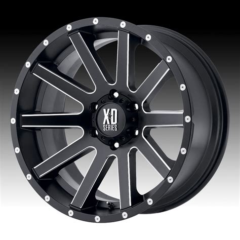Kmc Xd Series Xd818 Heist Satin Black Milled Custom Wheels Rims Xd818