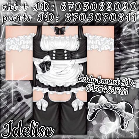 Four Black Maid Roblox Outfits With Matching Hats In 2021 Coding