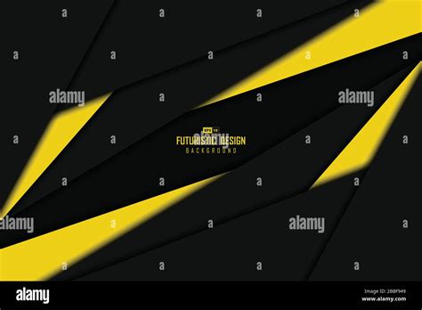 Abstract Black And Yellow Tech Overlap Design Of Center Template