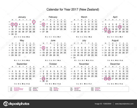 Calendar Of Year 2017 With Public Holidays And Bank Holidays — Stock