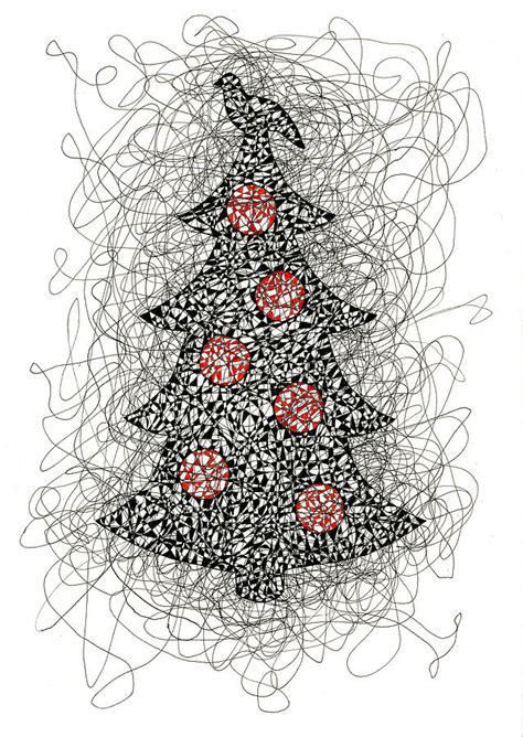 Christmas Tree Pen And Ink Drawing Drawing By Karla Beatty